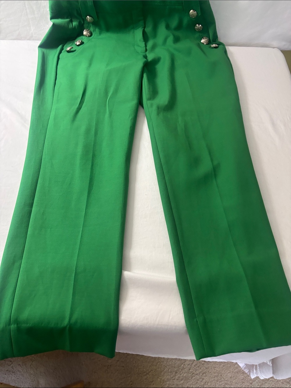 White House Black Market Emerald Green High-Waist Wide-Leg Women’s Pants